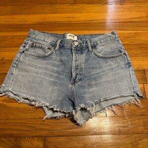 agolde light blue denim shorts size 27
